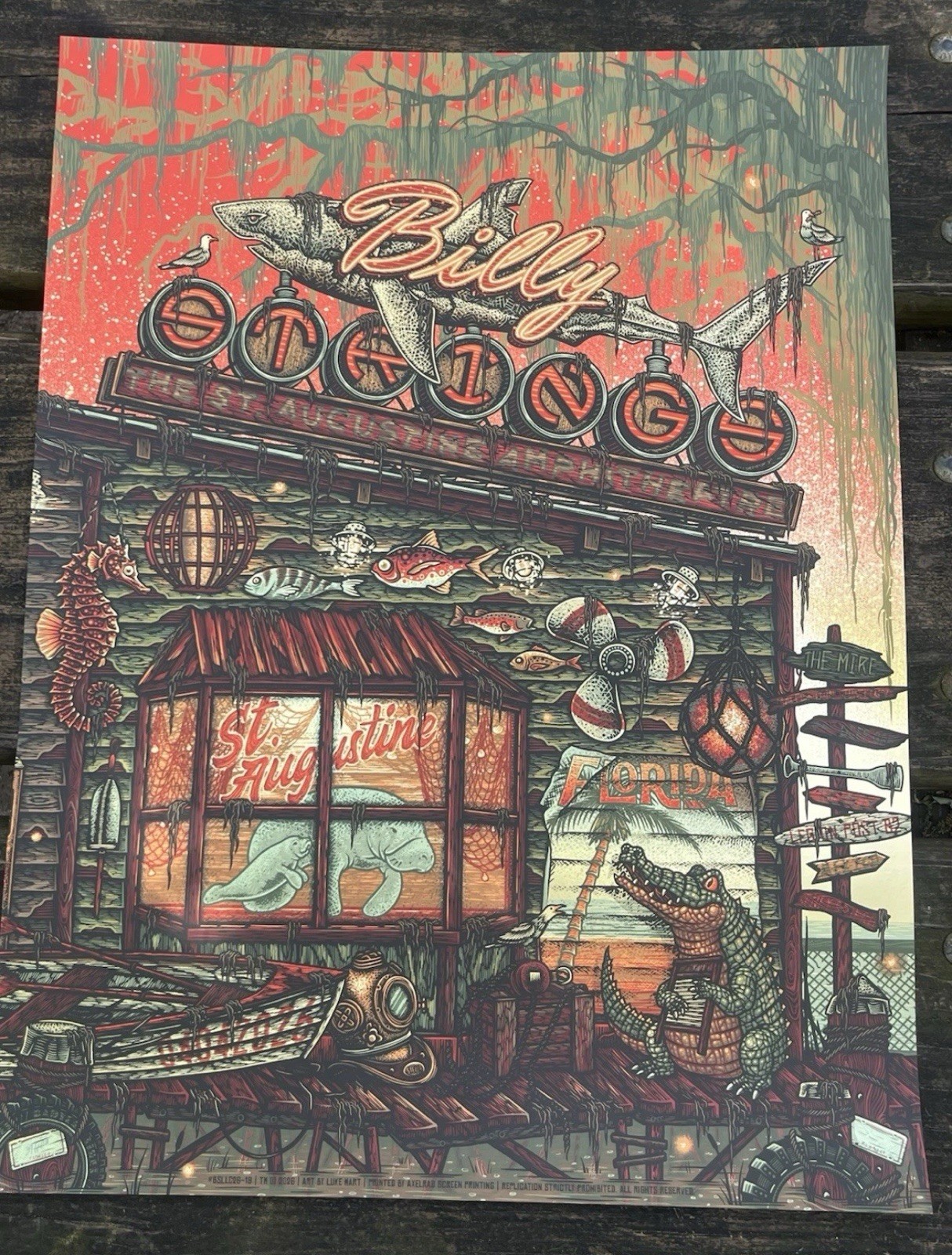 Billy Strings NIGHT 3 St Augustine GOLD FOIL Poster Luke Martin 4/4/26 2026