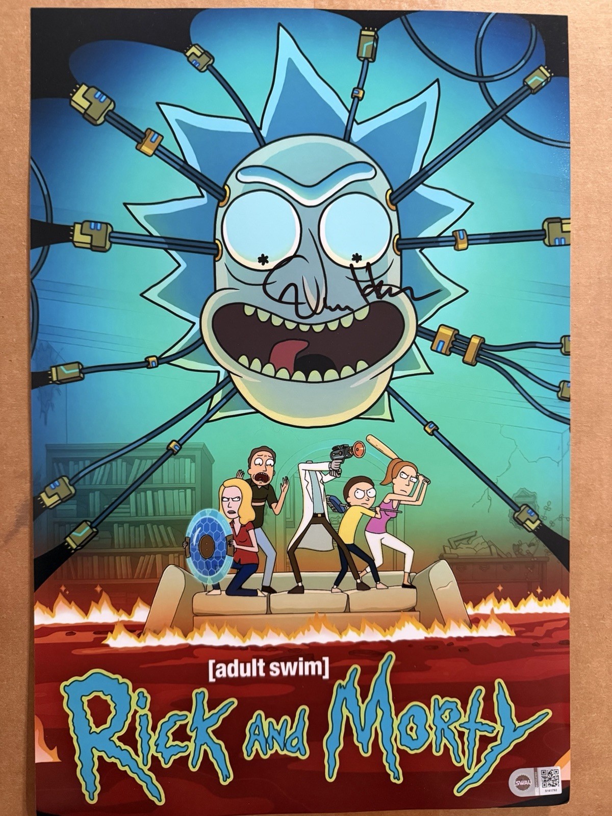 Dan Harmon Signed Rick and Morty 12×18 Poster Autograph Exact Proof SWAU COA