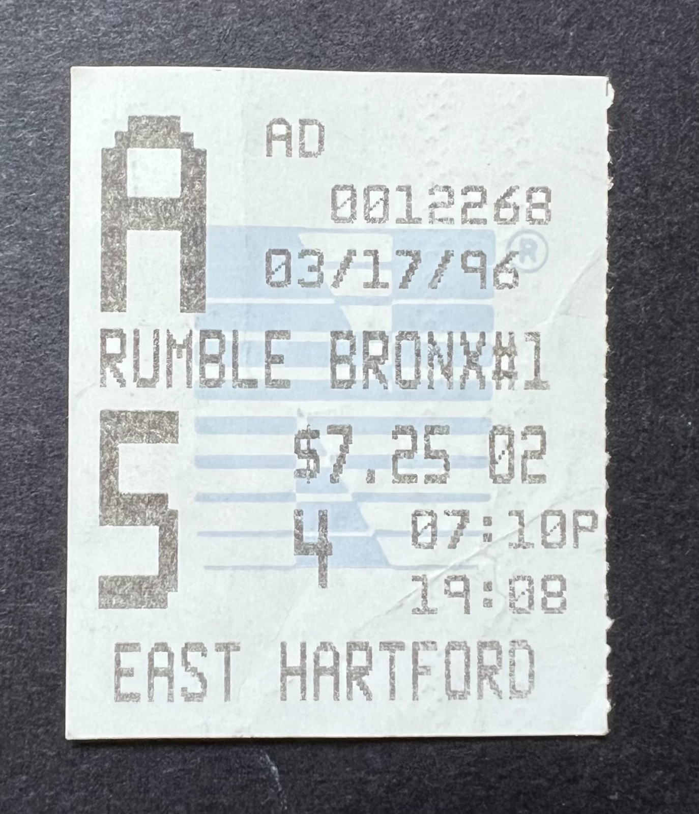 Vintage 1996 Jackie Chan Rumble in the Bronx Movie Ticket Stub 3/17/96