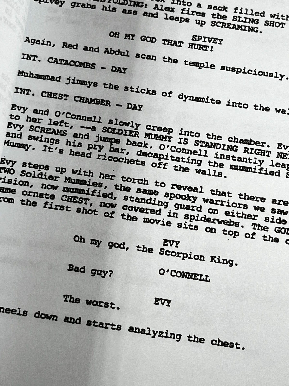 The Mummy Returns Script Signed- Autograph Reprints- Brendan Fraser- The Mummy 2