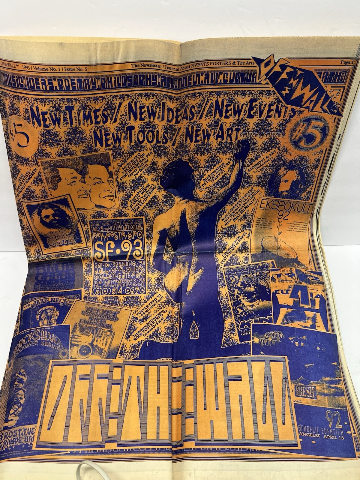 “OFF THE WALL” VOL. 1 ISSUE 5 1993 Newspaper Magazine Wes Wilson Rock &Roll 90s