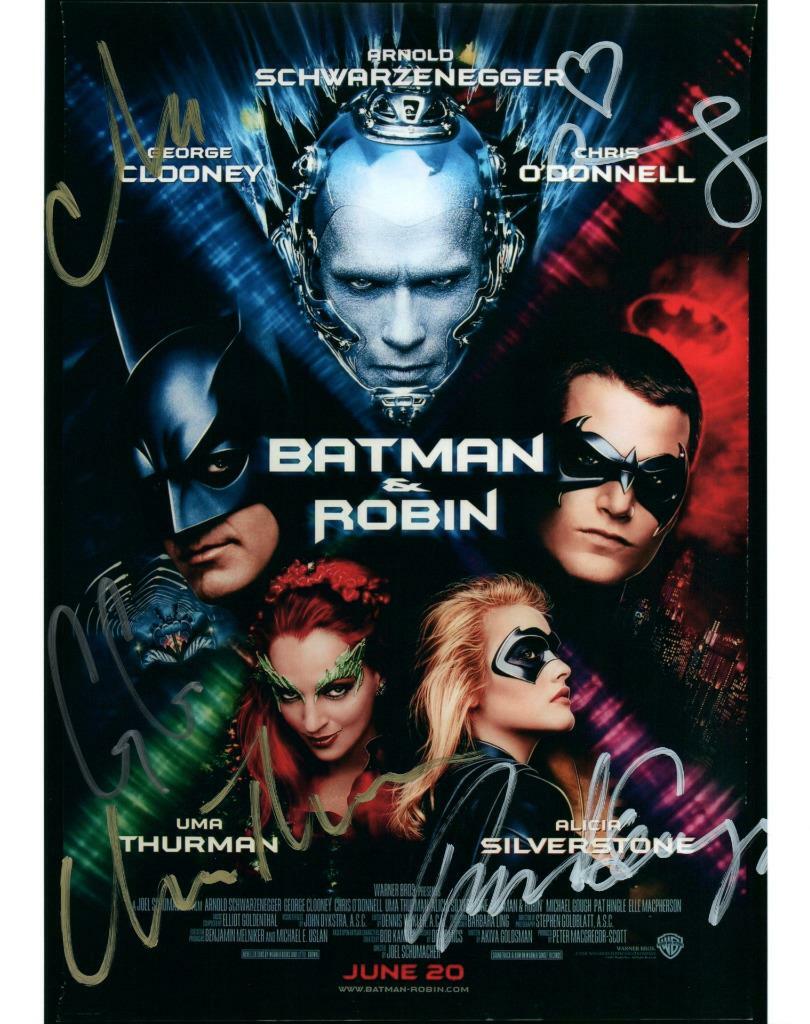 Uma Thurman Chris O’Donnell Clooney + 2 8×10 Signed Photo autographed Pic COA