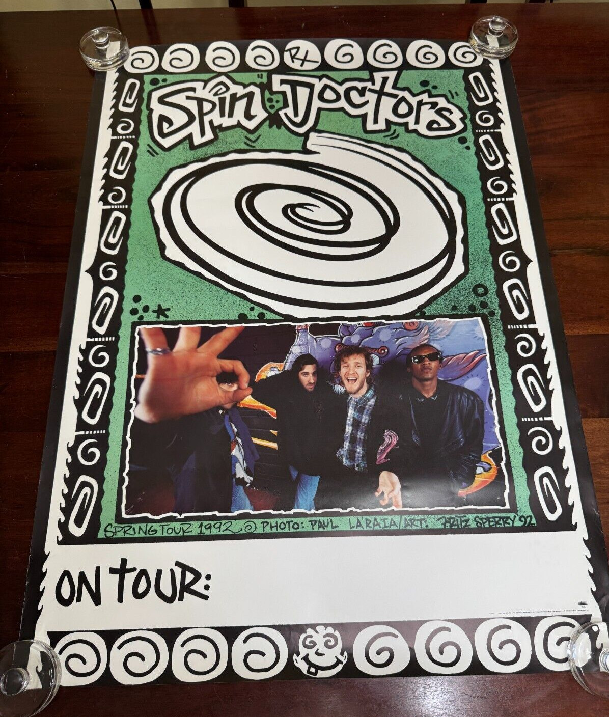 THE SPIN DOCTORS POSTER 24×33.5″ SPRING TOUR 1992- SONY MUSIC