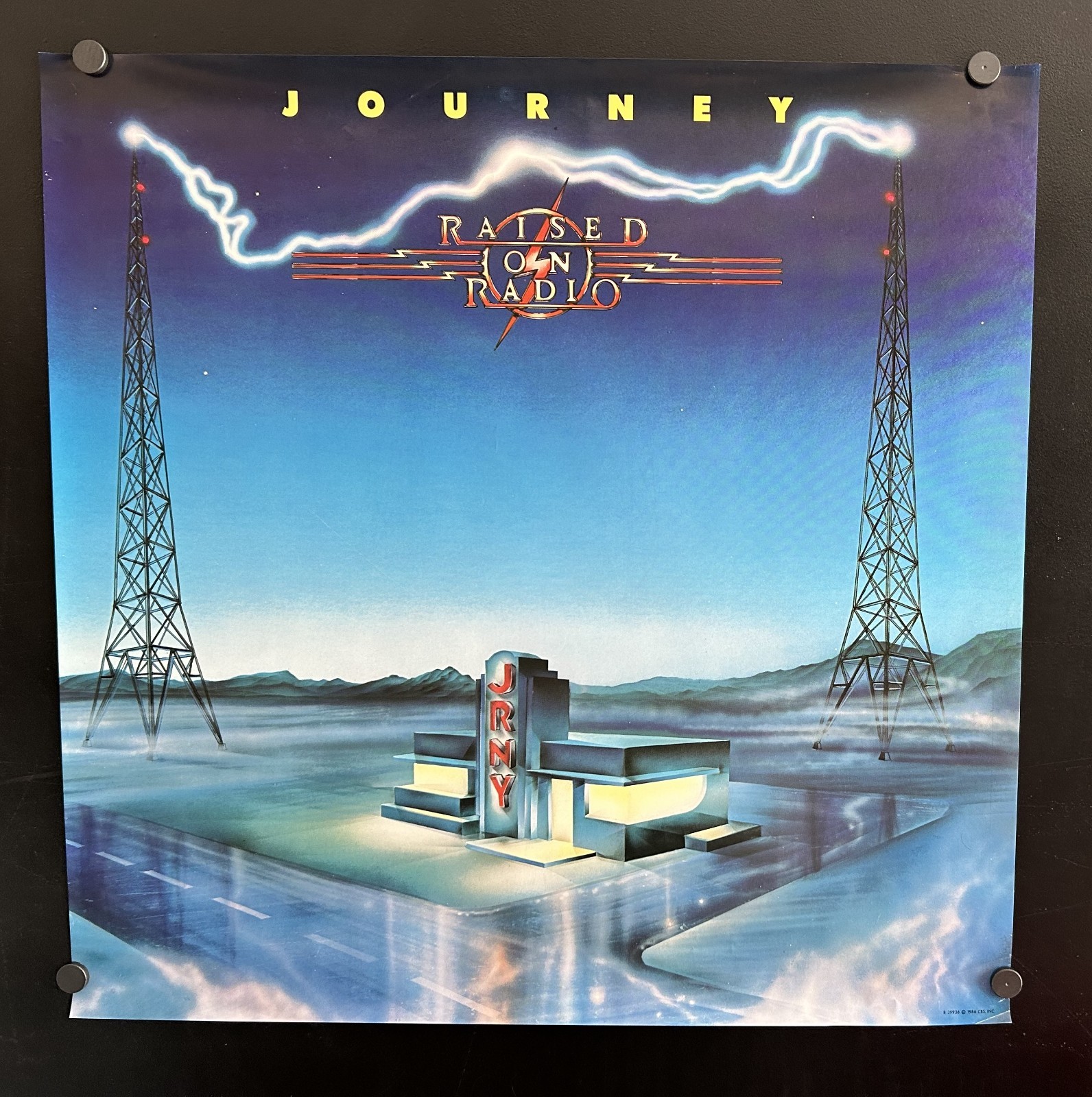 1986 Journey “Raised on Radio” Music Promo Poster 23×23 CBS inc