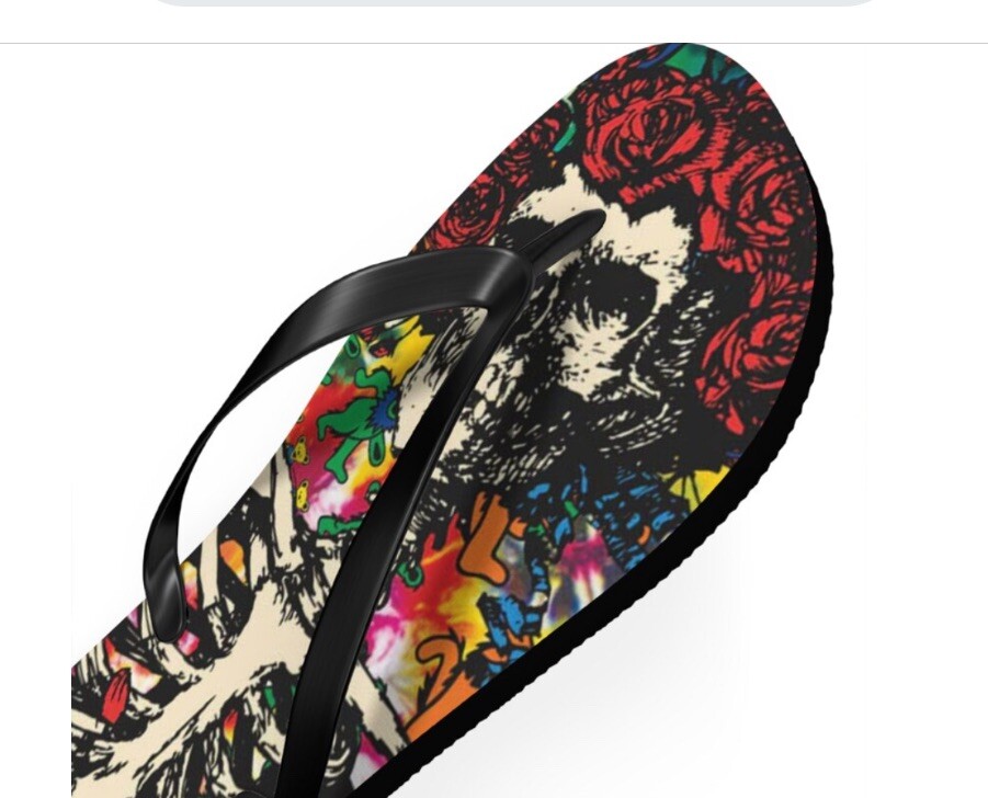 Grateful Dead Flip Flops Small, Medium, Large Or XL