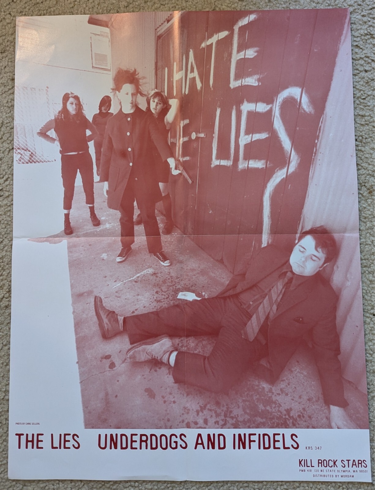 THE LIES Underdogs and Infidels PROMO POSTER Kill Rock Stars 1999 The Husbands