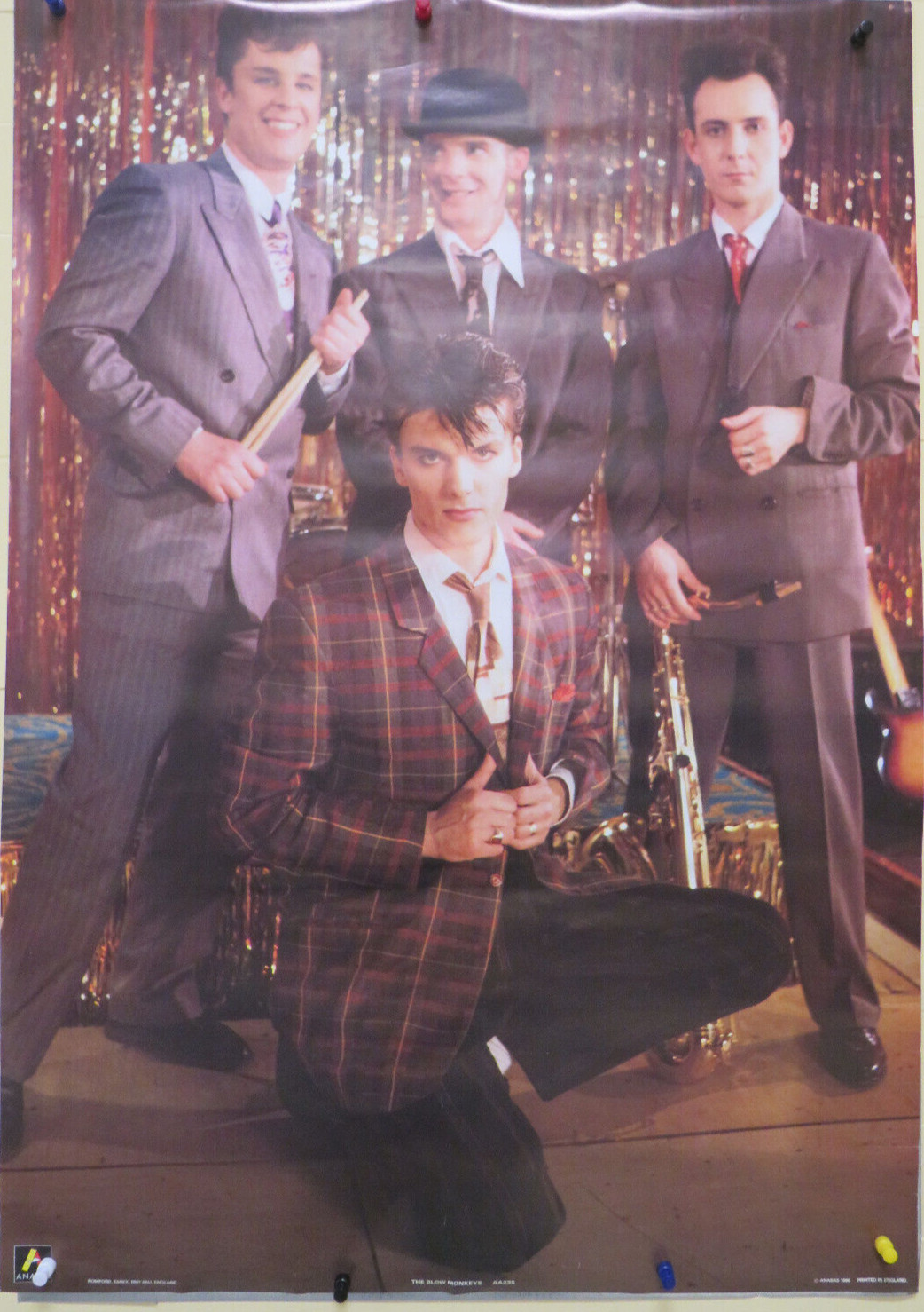 ROLLED 1986 THE BLOW MONKEYS POP ROCK BAND 24X35 POSTER ANABAS AA235