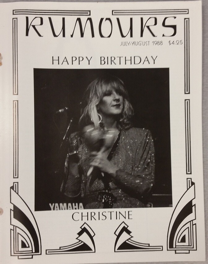 FLEETWOOD MAC / STEVIE NICKS RUMOURS FAN CLUB MAGAZINE JULY / AUGUST 1988