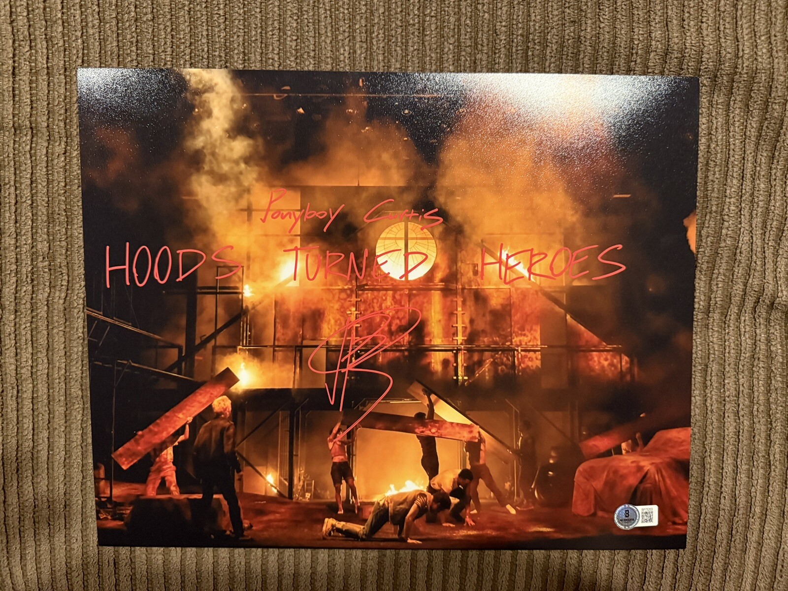 Brody Grant Signed 11×14 Photo Outsiders Ponyboy Stay Gold Autograph BAS Holo