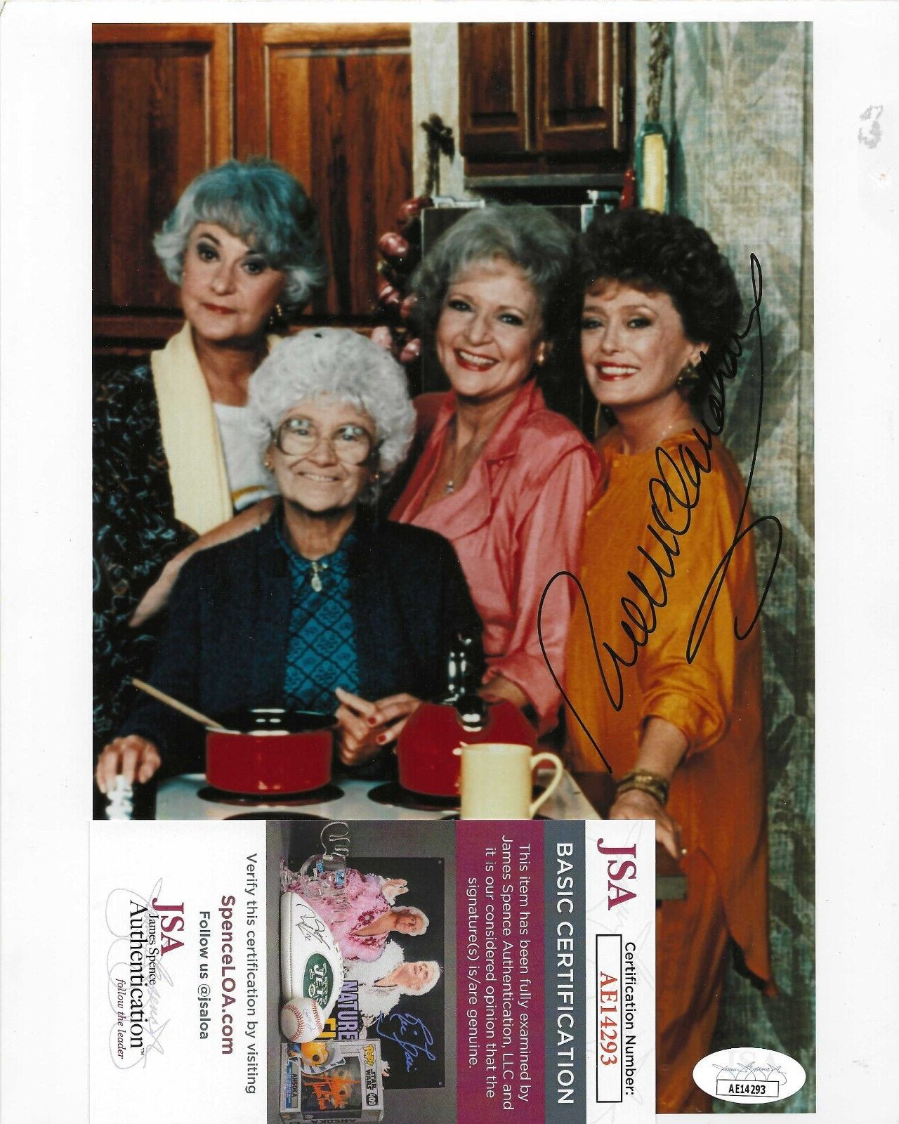 Rue McClanahan Signed 8×10 Photo w/ JSA COA #AE14293 The Golden Girls Blanche