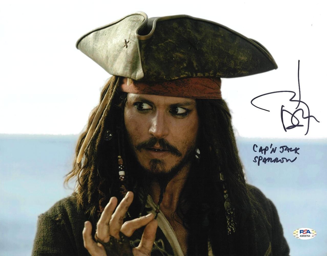 Johnny Depp Signed Pirates Autographed 11×14 Photo GRADE 10 PSA/DNA #AM08764