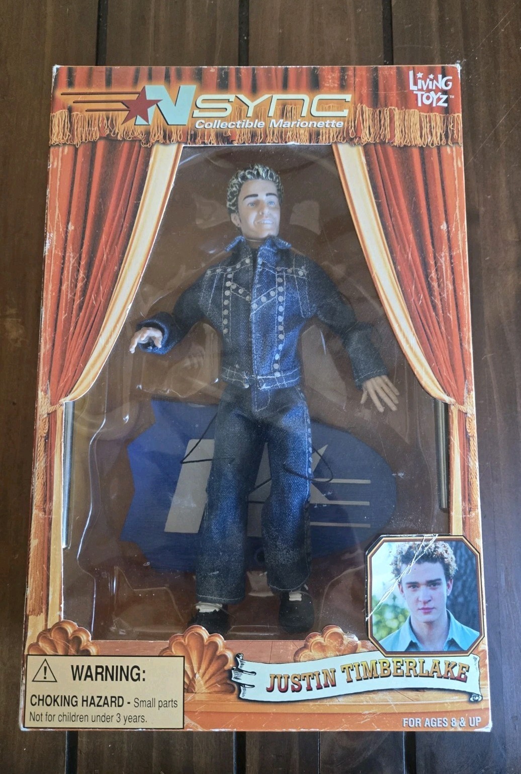 NSYNC Justin Timberlake Collectible Marionette Doll Living Toyz 2000 NIB