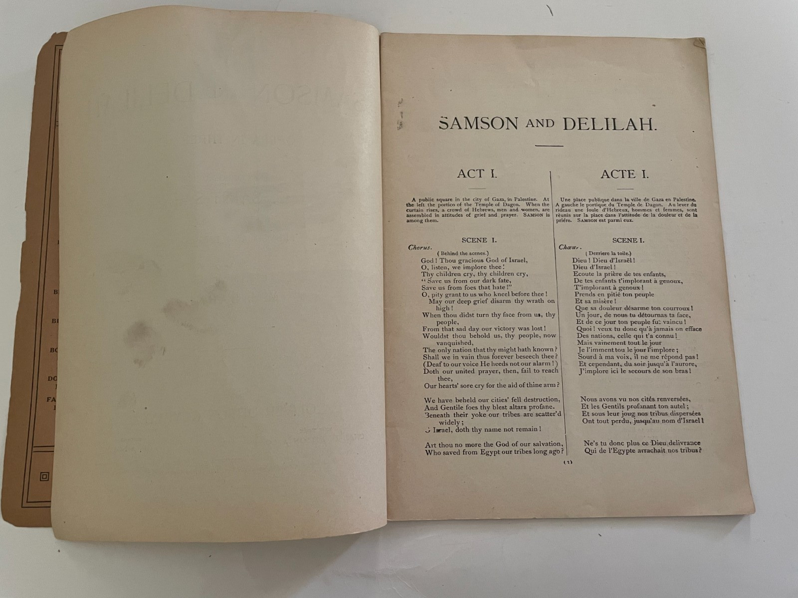Grand Opera Librettos: Samson Et Dalila by Saint-Saens (French & English Text)
