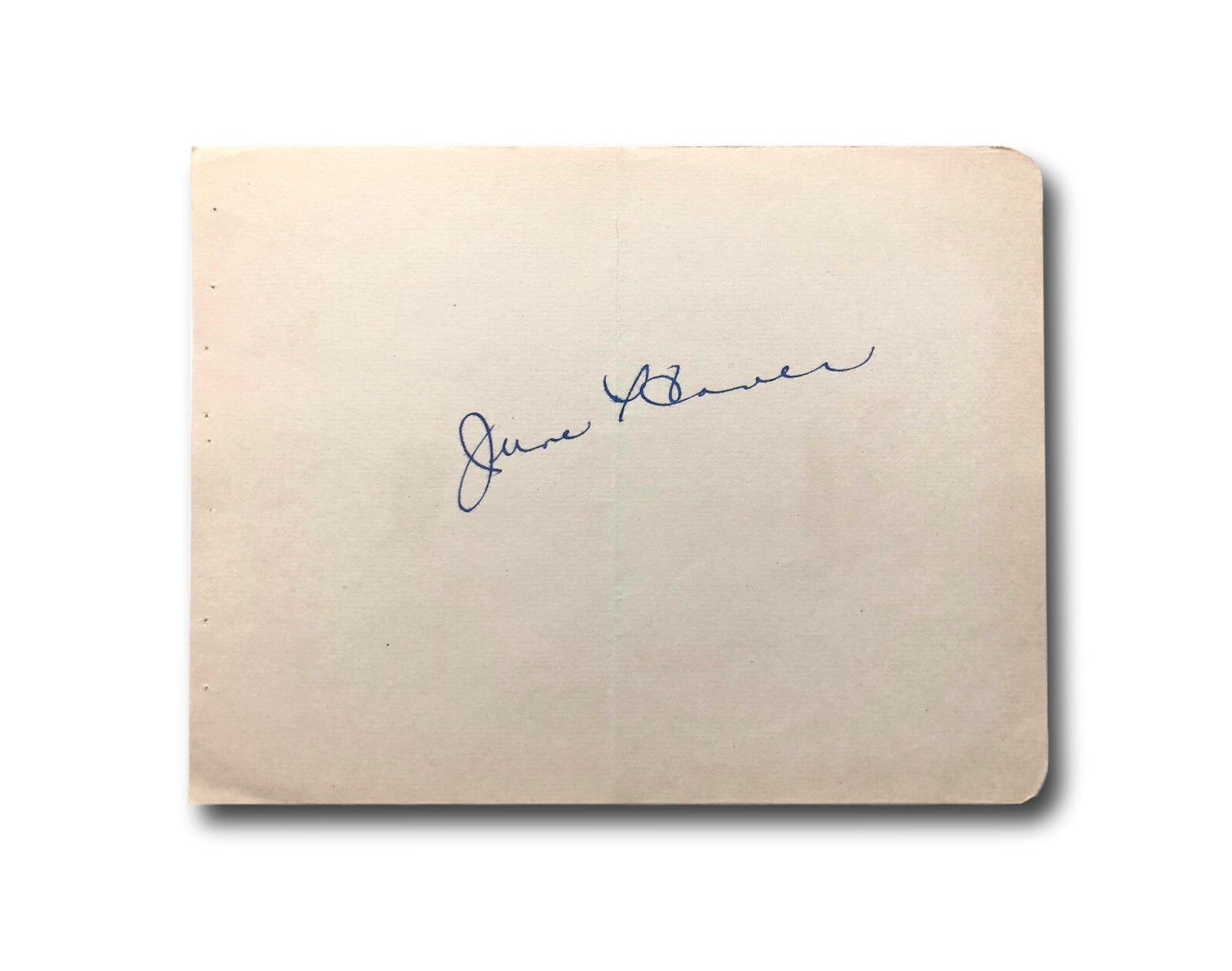 June Haver Hand Signed Album Page Cut JSA COA Autograph Dolly Sisters Actress