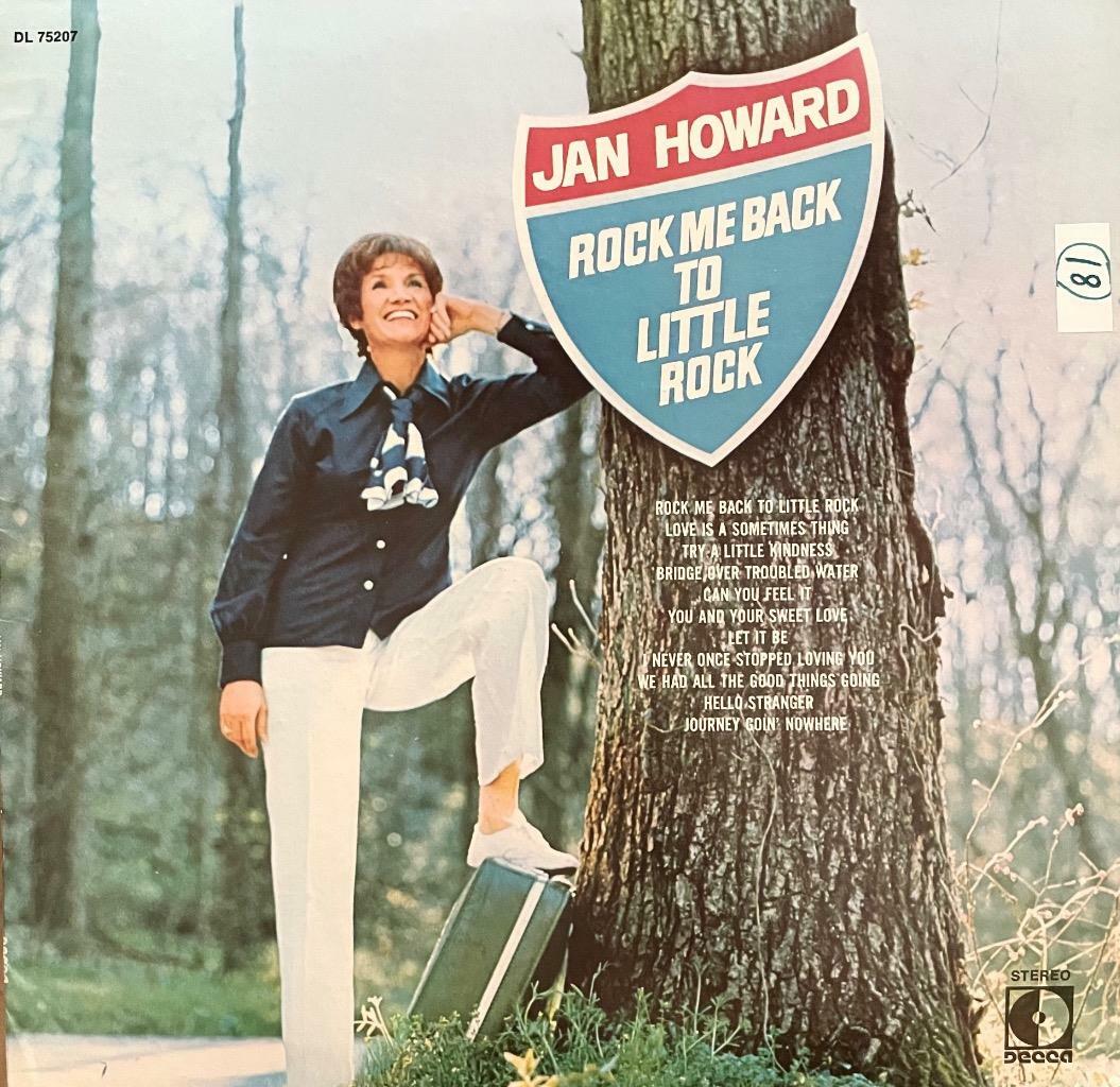 JAN HOWARD HAND SIGNED AUTOGRAPH LP ALBUM “ROCK ME BACK TO LITTLE ROCK”