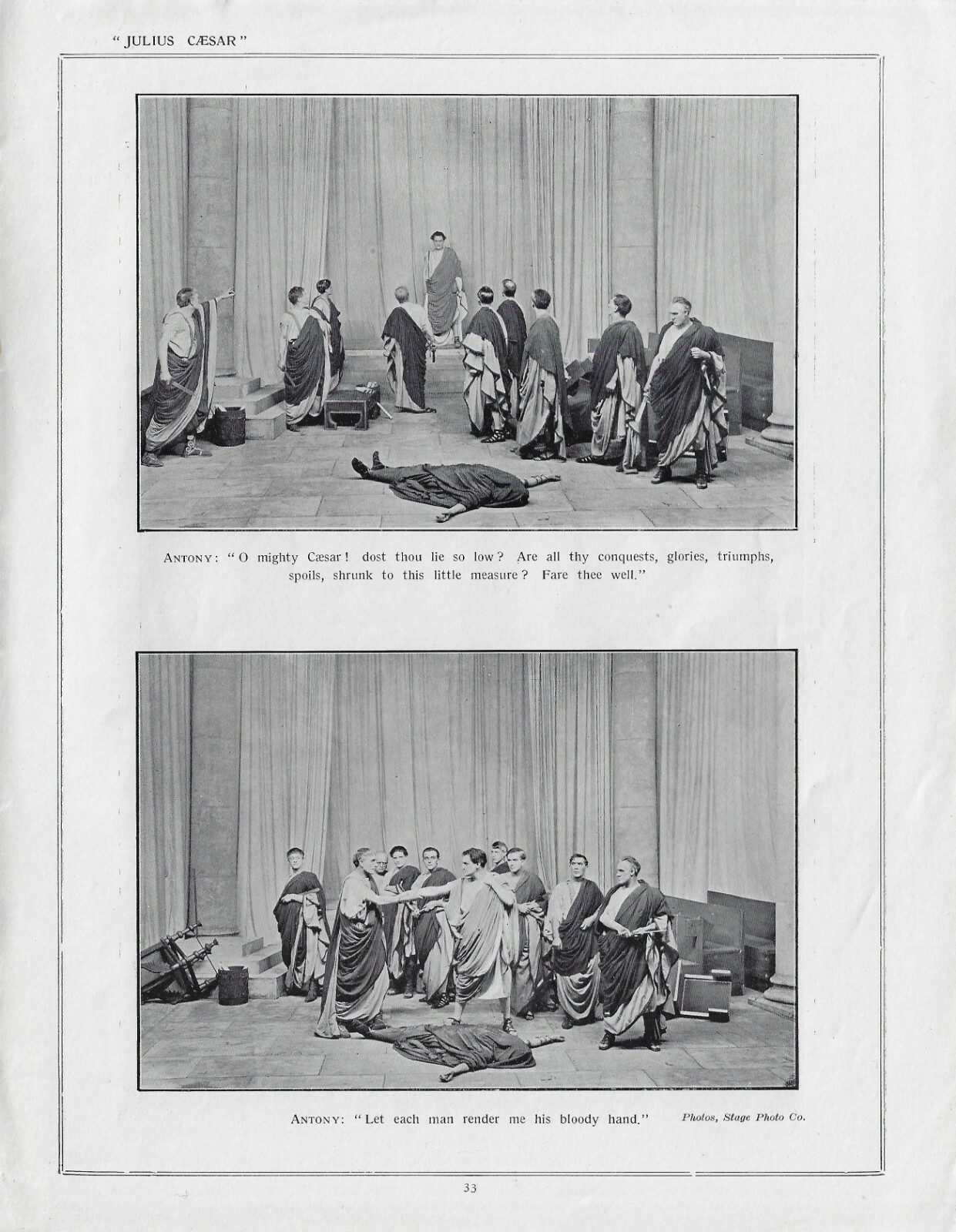 Henry Ainley “JULIUS CAESAR” Clifton Boyne 1920 London “PLAY” Pictorial Magazine
