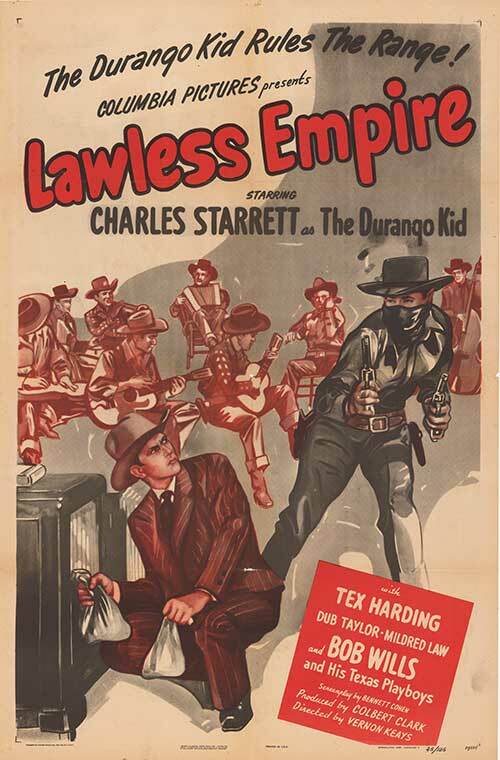 LAWLESS EMPIRE orig 1945 movie poster CHARLES STARRETT/BOB WILLS TEXAS PLAYBOYS