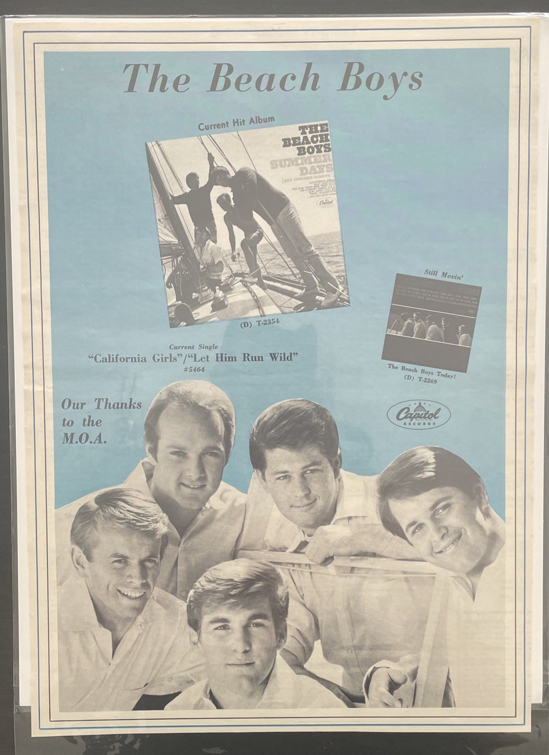 1965 THE BEACH BOYS, California Girls, Record Promo Ad