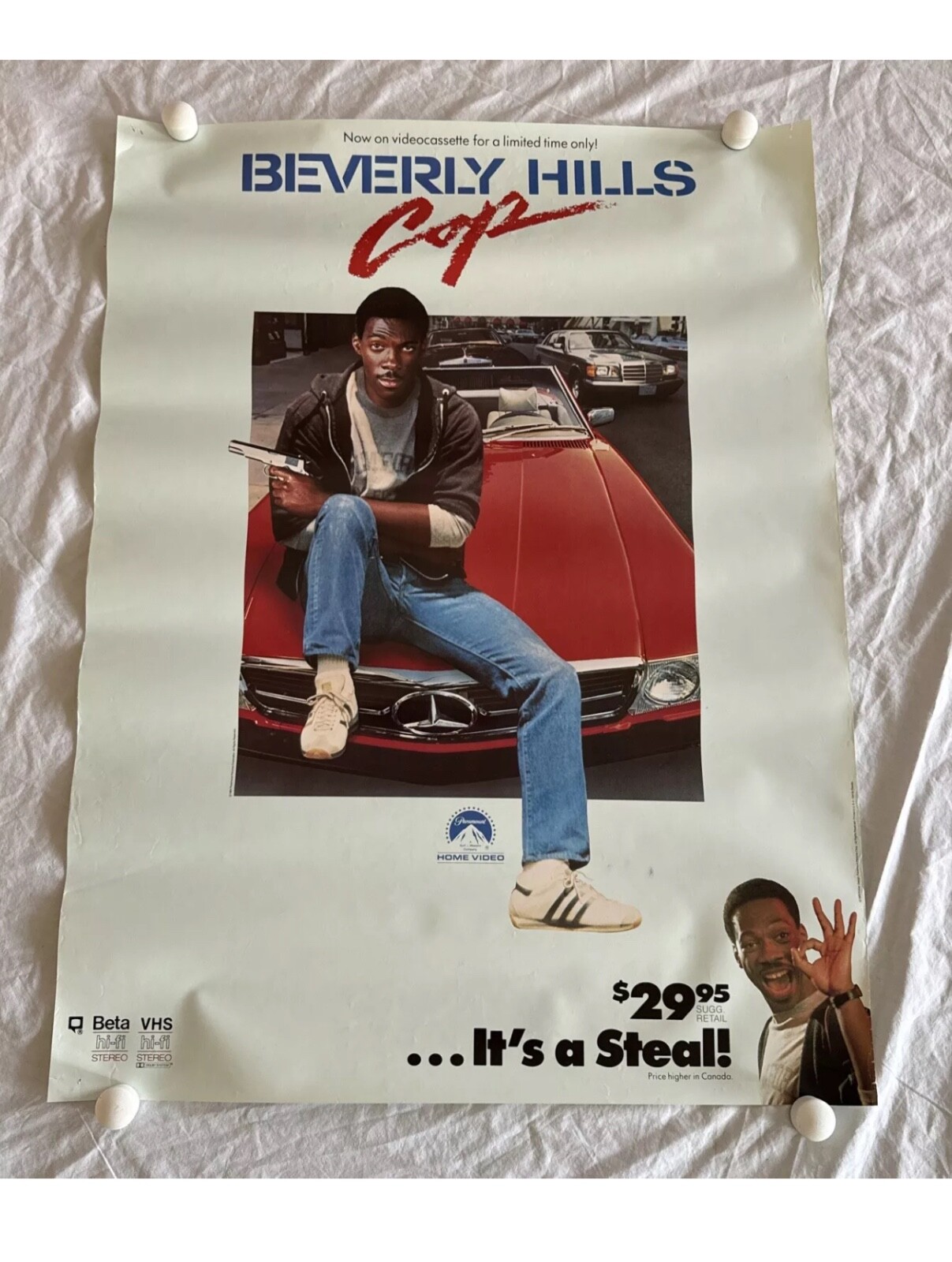 Beverly Hills Cop 2 Movie Poster Original 1988 Promo 34×25 Eddie Murphy RARE