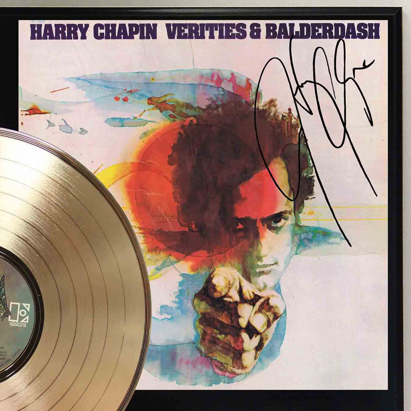 Harry Chapin Verities And Balderdash LP Record Signature Display