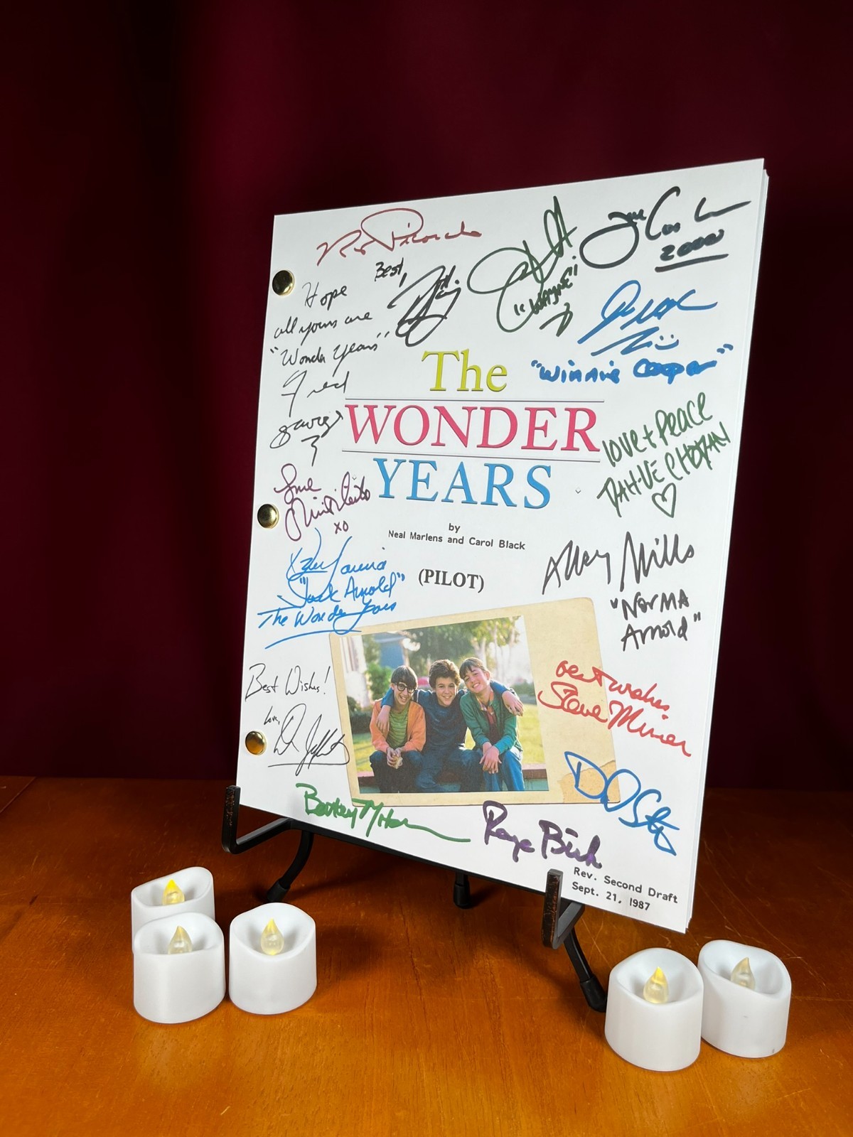 The Wonder Years Pilot Script Signed- Autograph Reprints- Fred Savage