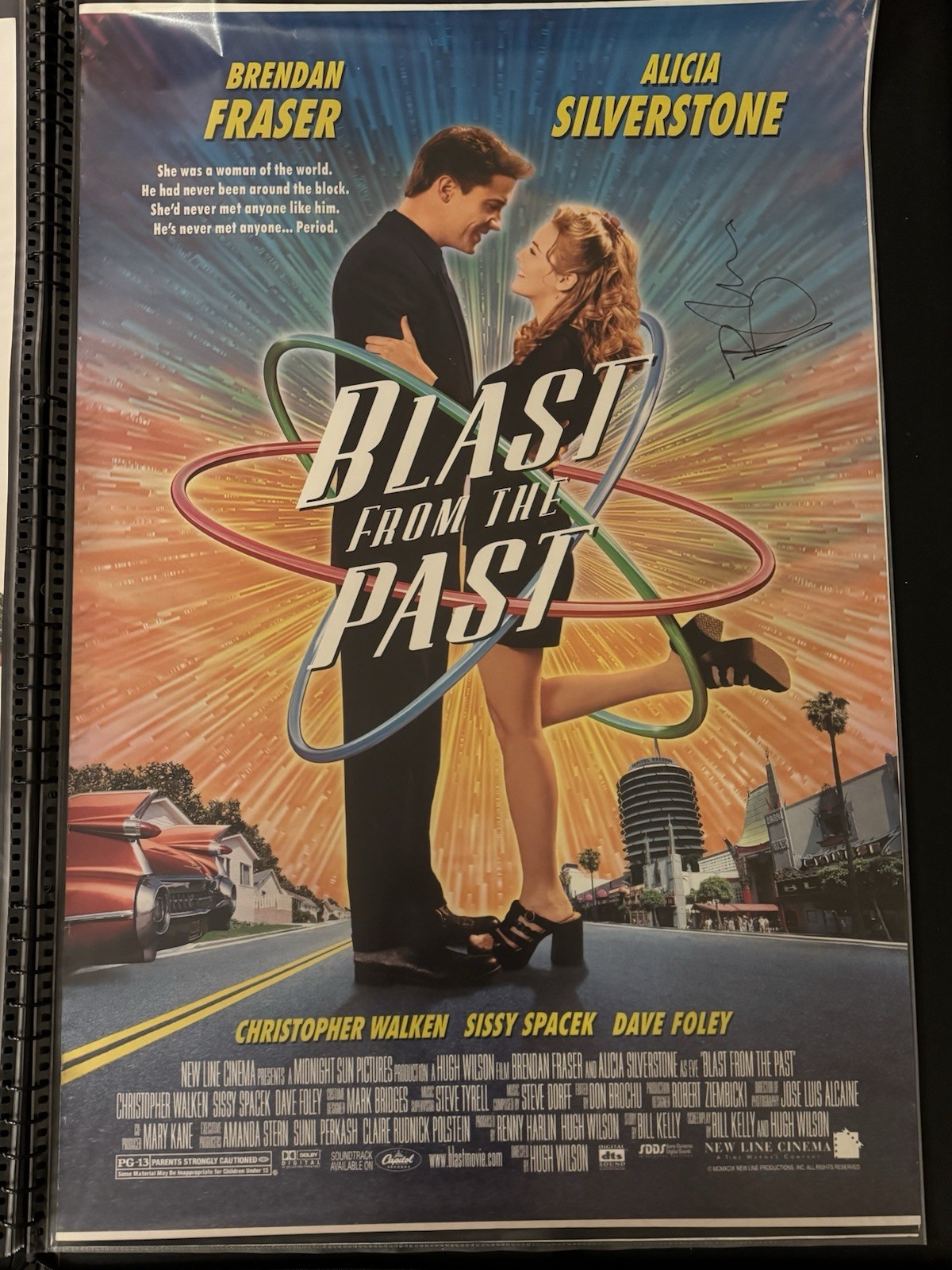 Original Blast From The Past 27×40 Movie Poster Signed By Brendan Fraser
