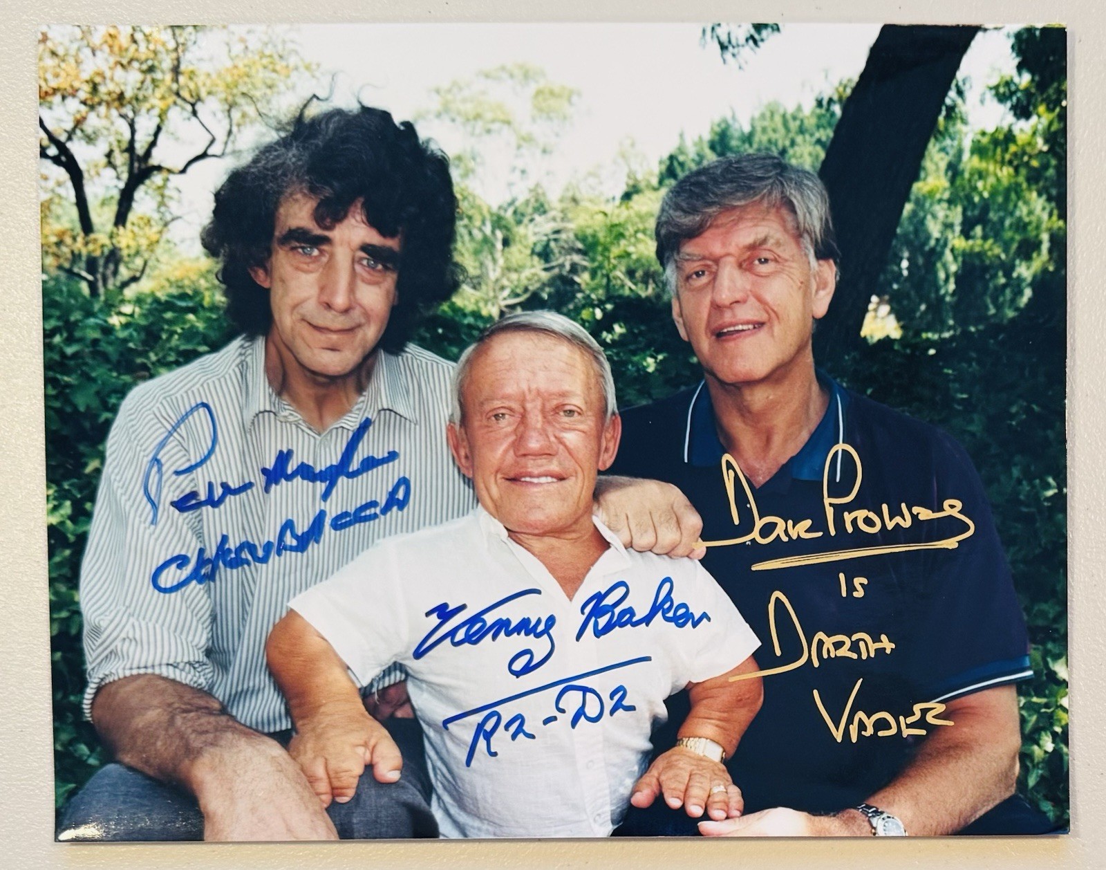 Peter Mayhew Kenny Baker David Prowse Signed Auto 8×10 Photo SWAU COA Star Wars