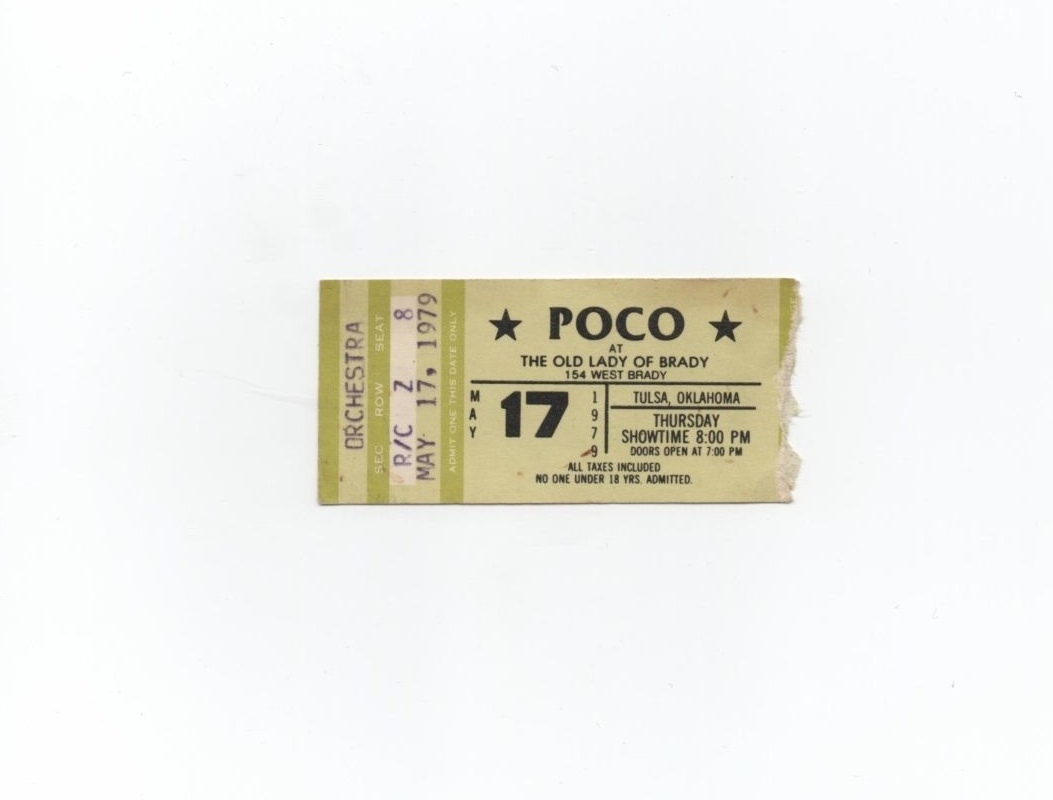 Original 1979 Poco concert ticket stub Tulsa Oklahoma