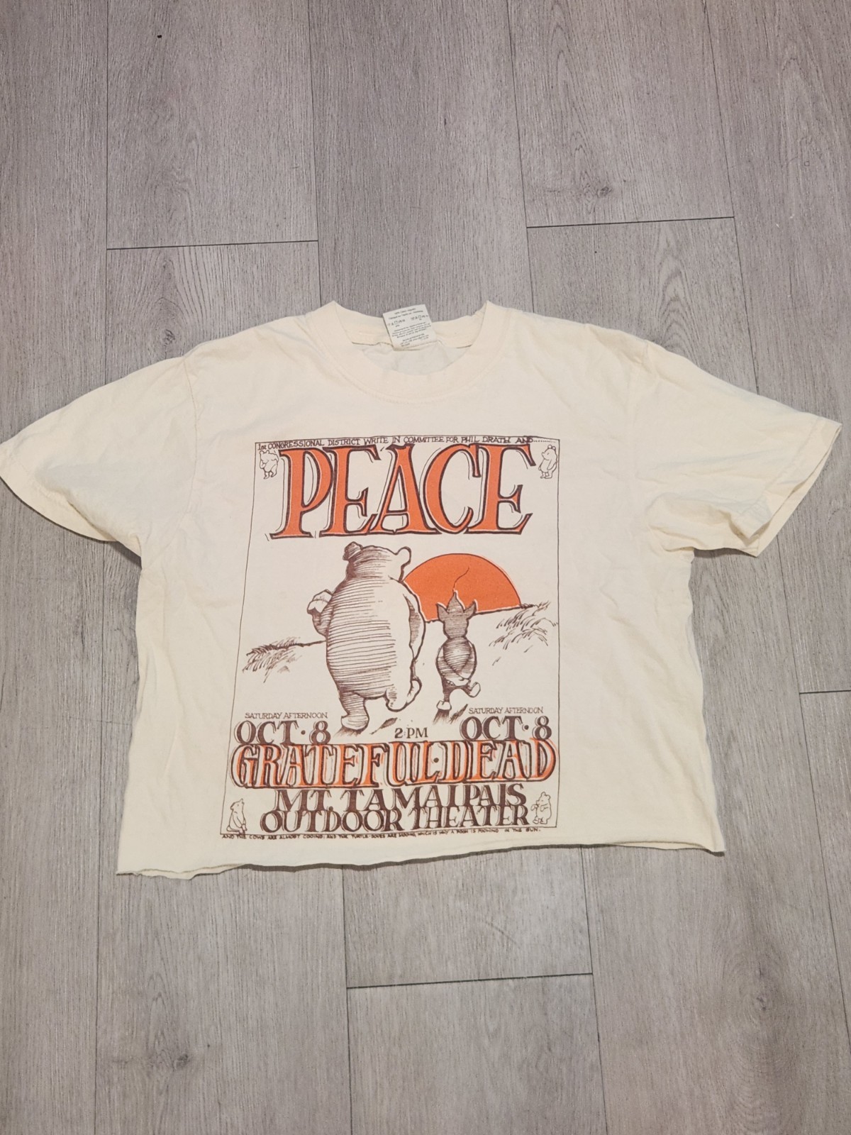 Grateful Dead “Peace” Mt Tamalpais Oct 8 Tee Comfort Colors Heavyweight S Merch