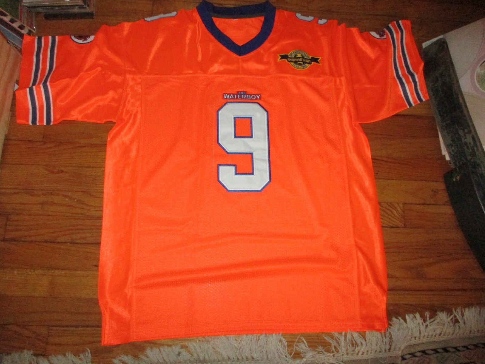 NWOT THE WATERBOY #9 Bobby Boucher Orange Football Jersey XL Sewn Movie