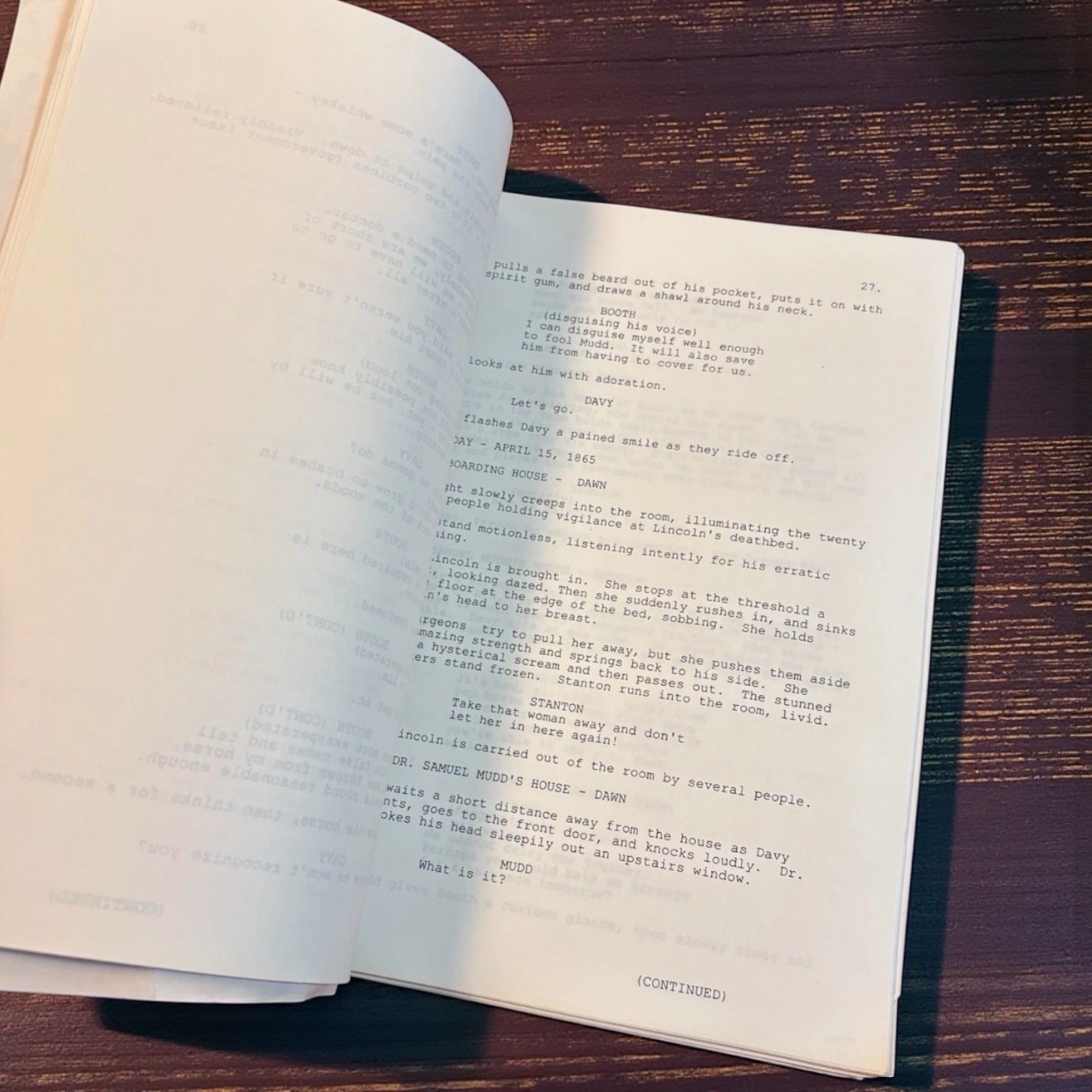 Booth 2000 Original Screenplay Script Melissa Martinez-Areffi WGA Civil War