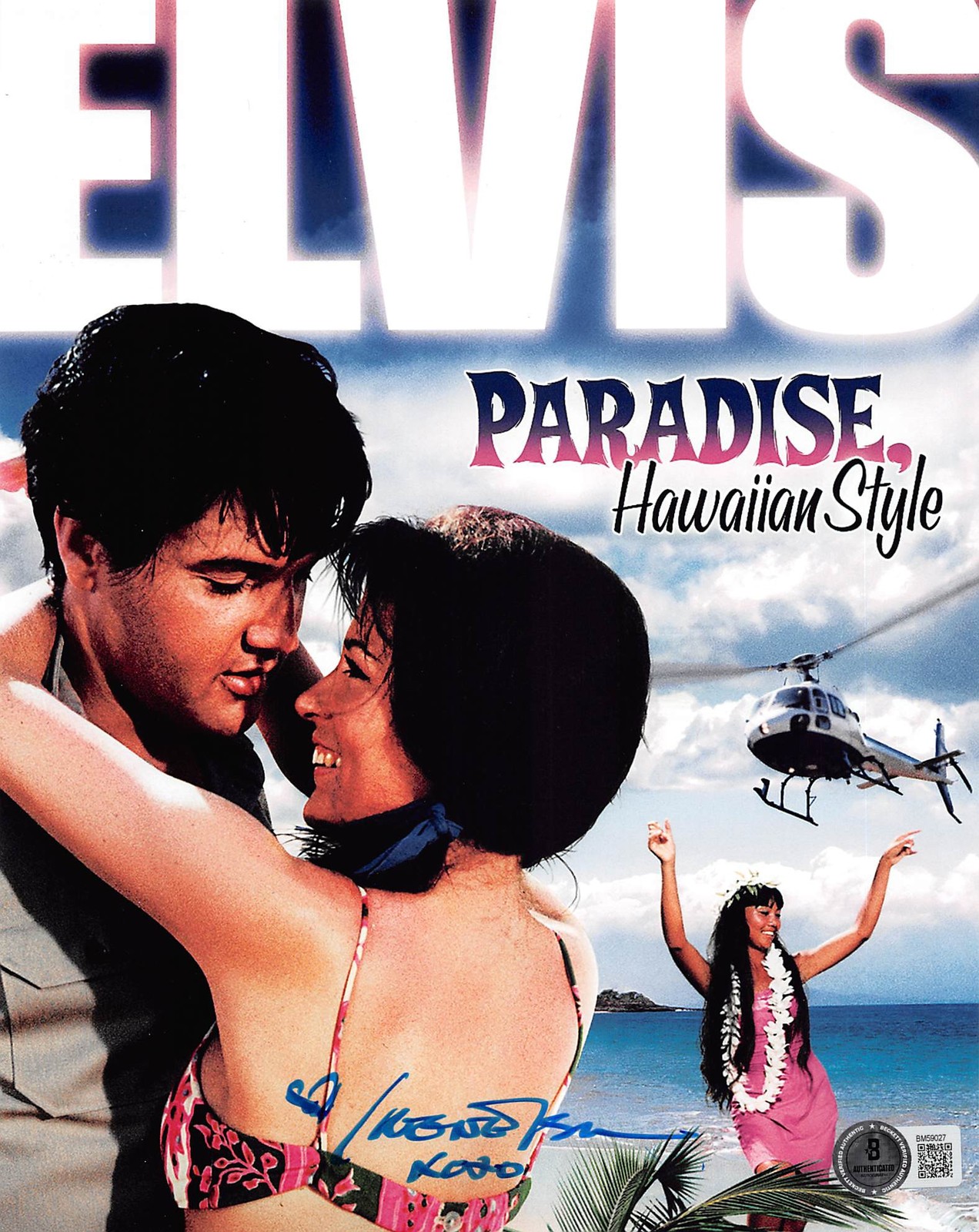 Irene Tsu Paradise, Hawaiian Style “Hearts xoxo” Signed 8×10 Photo BAS #BM59027