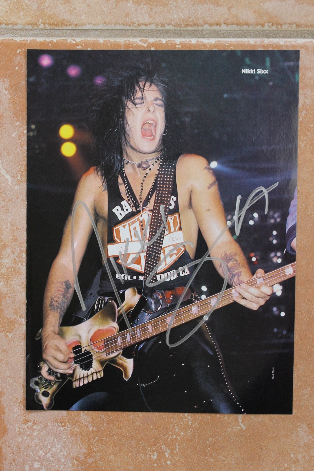 Nikki Sixx Signed Motley Crue 8×10 Magazine Photo Autographed Girls 1987 Tour