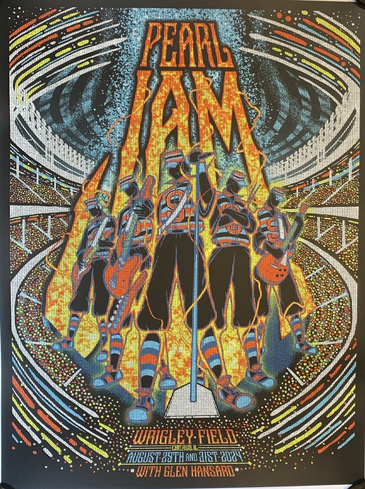 Pearl Jam Poster Chicago 2024 Wrigley Field Klausen art pj concert tour