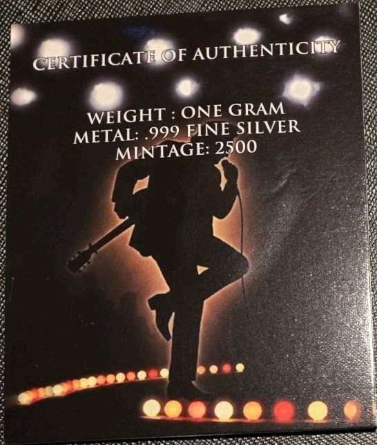 Johnny CASH 1g+ .999 Silver FLIPPLING the BIRD MIDDLE FINGER Collectible #2500