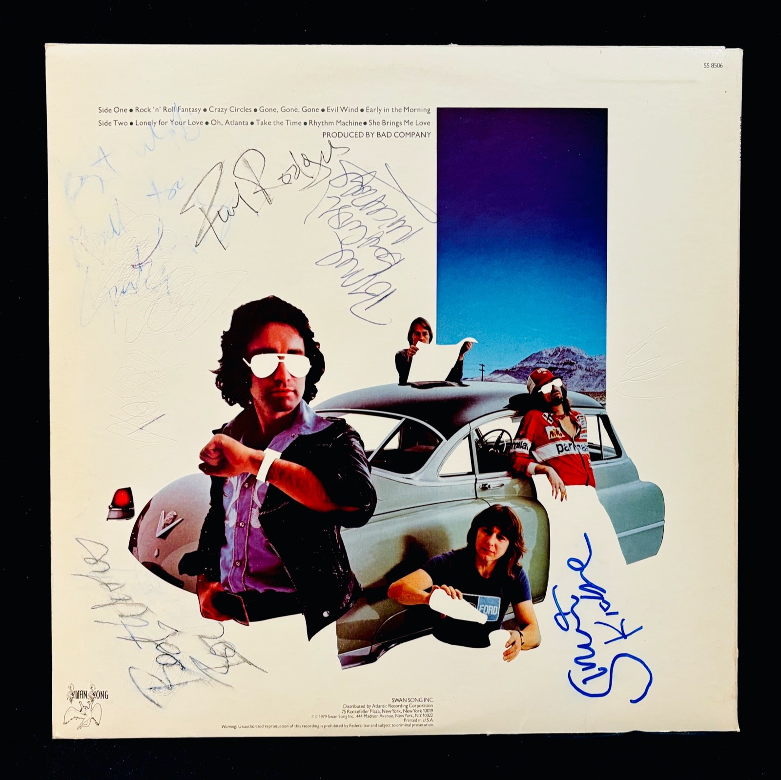 BAD COMPANY Signed DESOLATION ANGELS Album Flat By All 4 Original Members w/COA