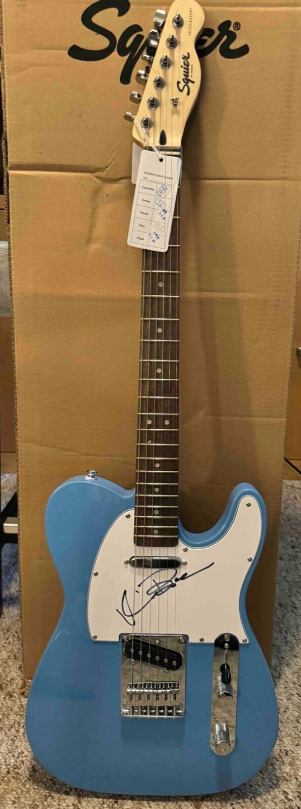 Kevin Bacon Autograph Blue Fender Electric Guitar – The Bacon Brothers