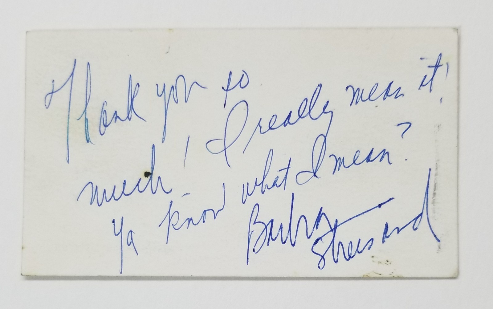 Barbra Streisand REAL hand SIGNED 2×3.5″ Business Card JSA LOA Autographed RARE