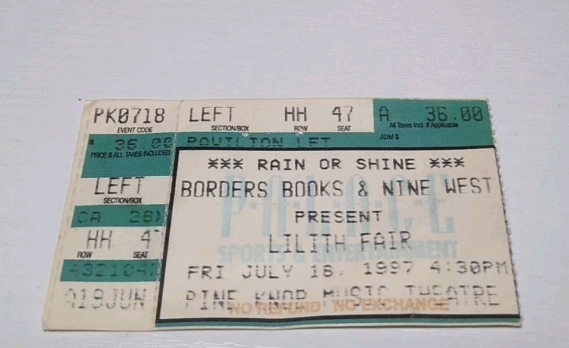 Lilith Fair 1997 Pine Knob Music Theater Michigan Ticket Stub B343