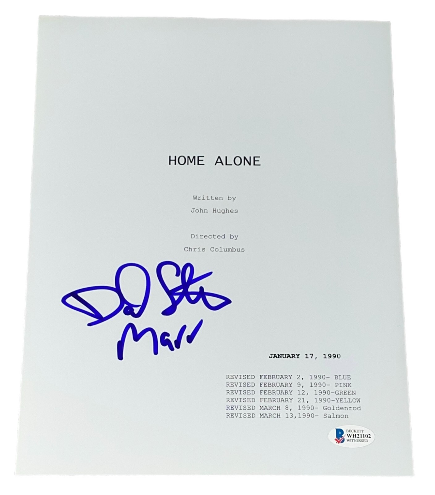 Daniel Stern Signed Autograph Home Alone “Marv” Full Movie Script Screenplay BAS