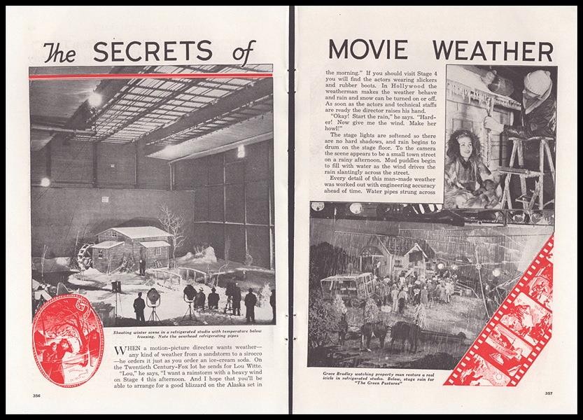 “The Secrets of Movie Weather” SFX 1936 pictorial Louis Witte 20th Century-Fox