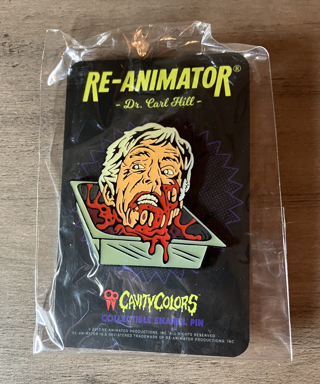New Cavity Colors Horror Re-Animator Enamel Pin Dr Carl Hill Halloween