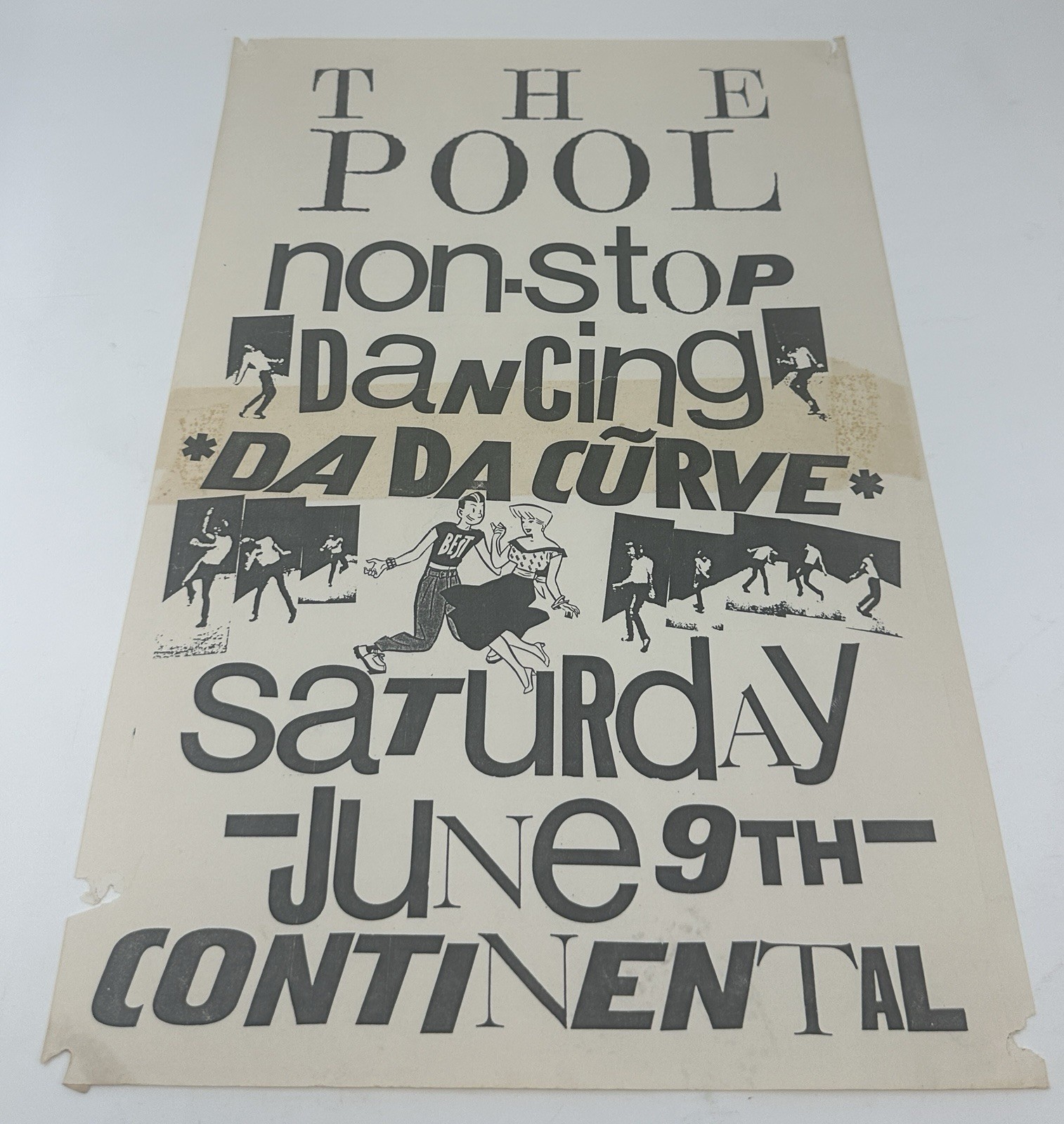 The Pool Da Da Curve Continental Club Austin TX 1984 Minimal Synth Poster Flyer