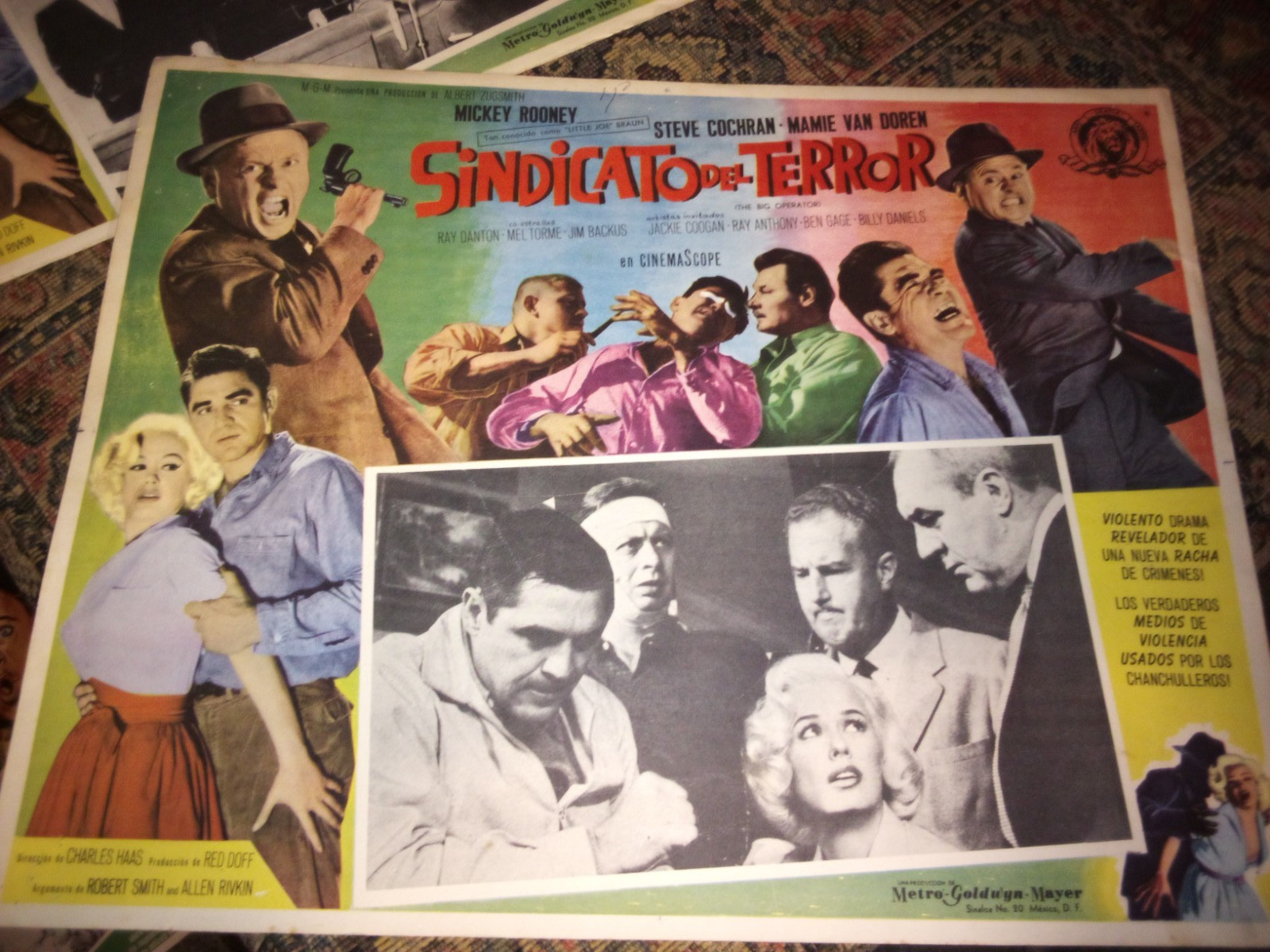 mickey rooney set of (3) original lobby cards mamie van doren SP vampira