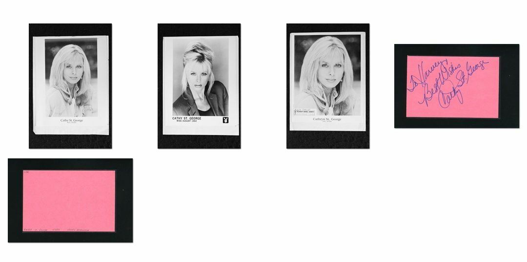 Cathy St. George – Signed Autograph and Photo set – Playboy Playmate 1982