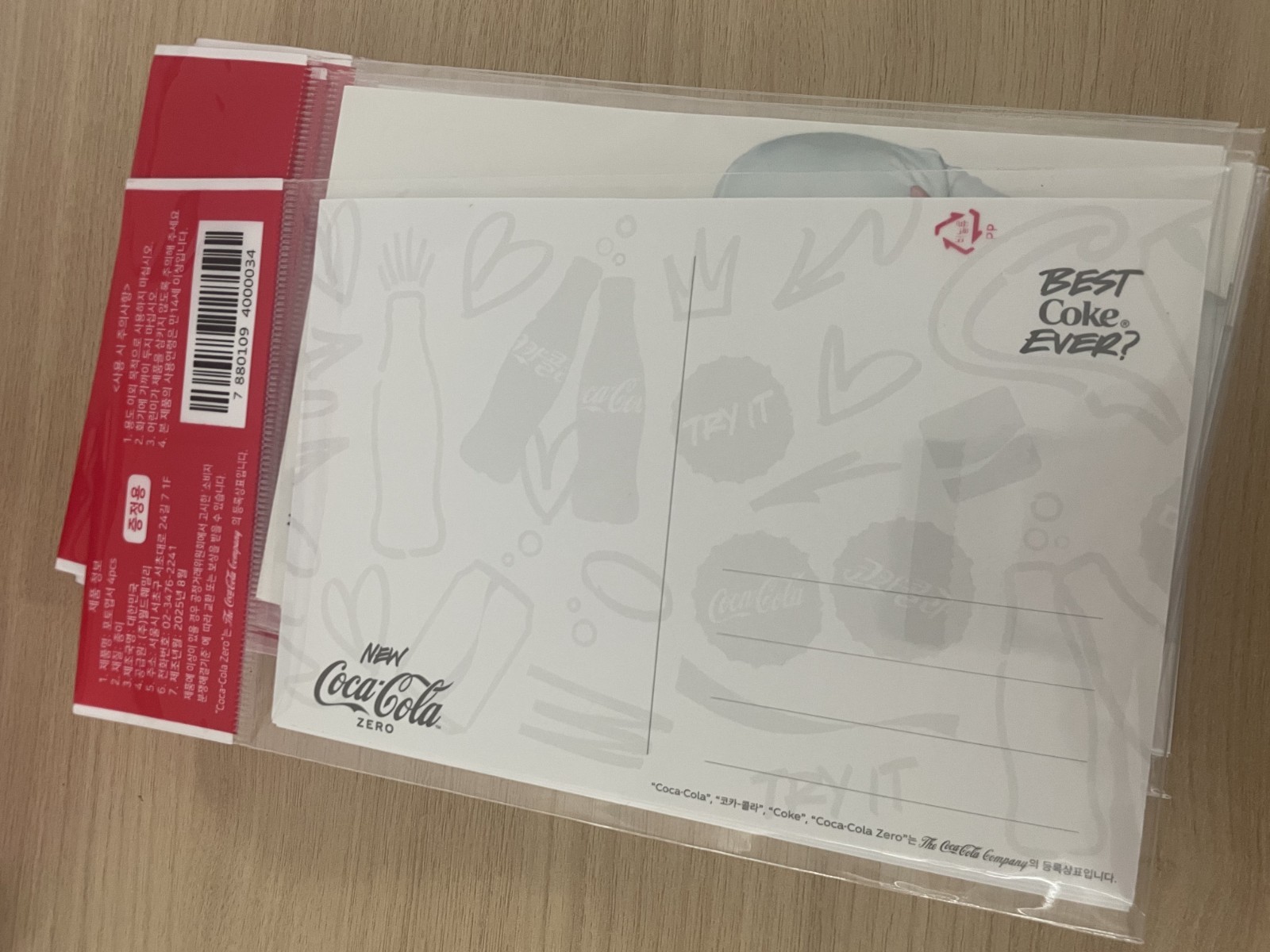 BTS V Official COCA COLA Postcard Set (4pcs) limited edition