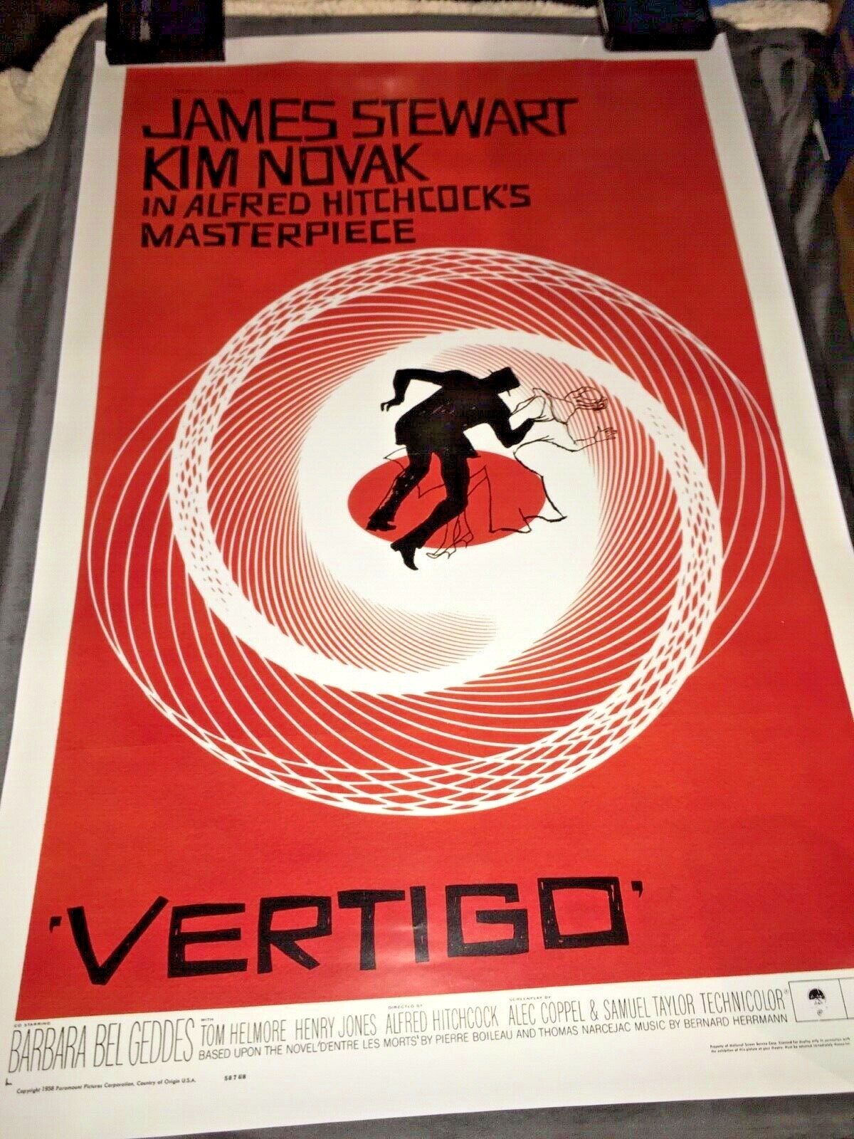 VERTIGO Movie POSTER 1958 24×36 Alfred Hitchcock Thriller Classic