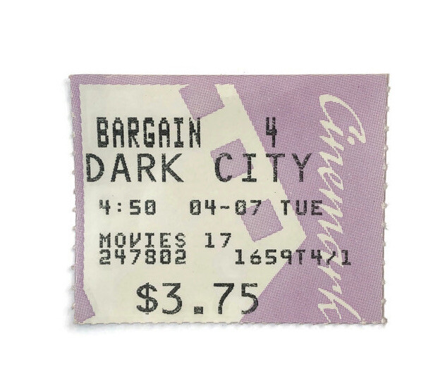 DARK CITY An Authentic Original Cinemark Movie Ticket Vintage 1998