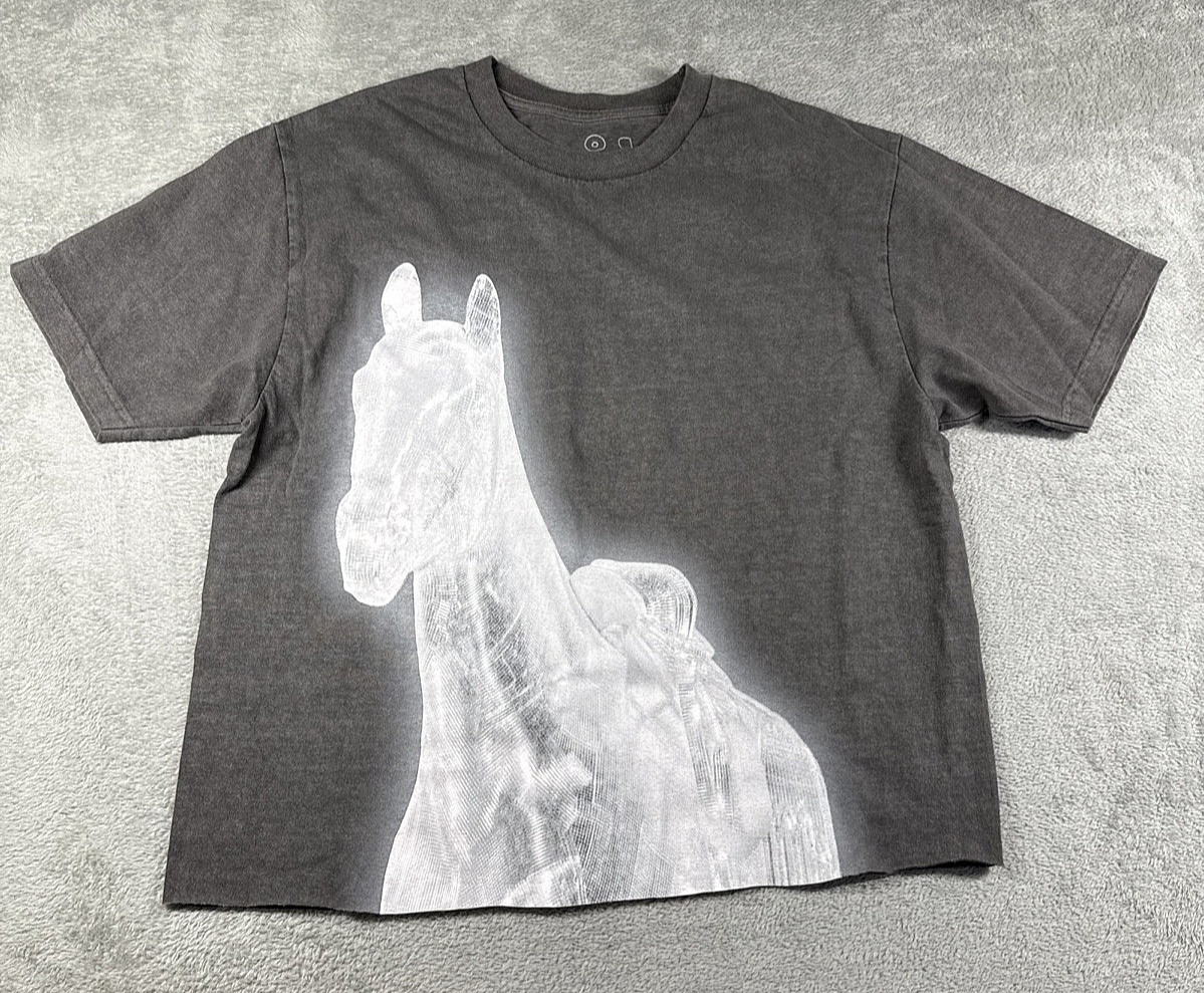 Beyonce 2023 Renaissance World Tour “No Skips” Horse Graphic T-Shirt Gray Large