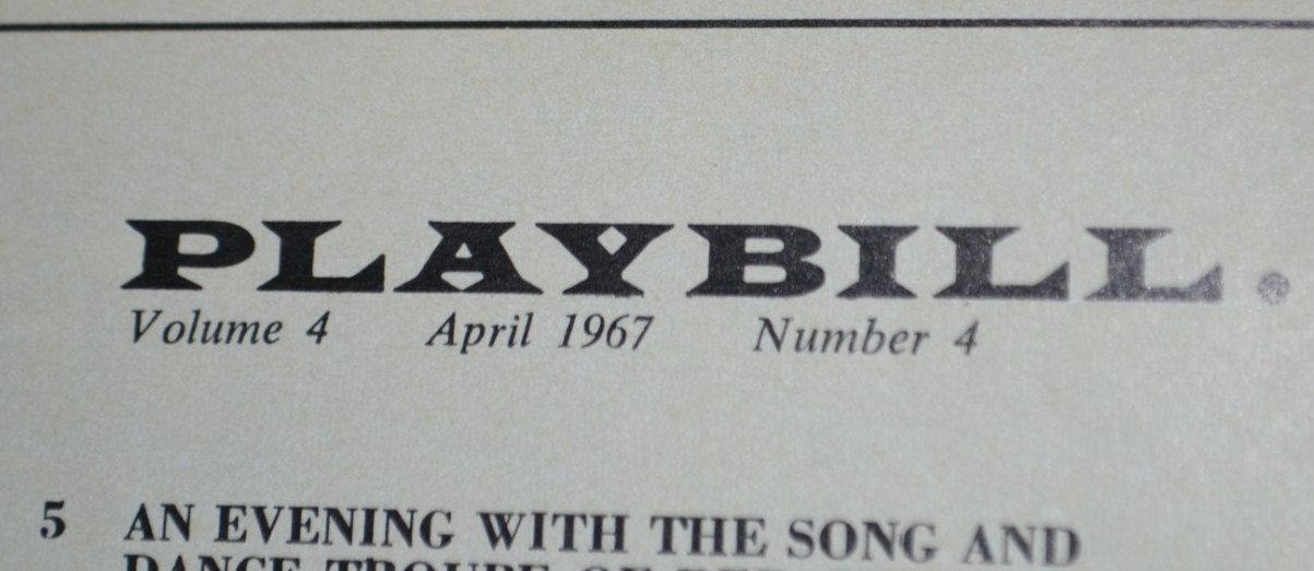 PLAYBILL – The City Center Of Music And Drama, Inc. April 1967